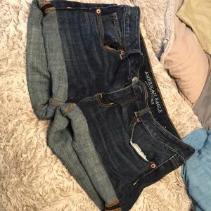 American Eagle Size 10 Dark Wash Denim Shorts